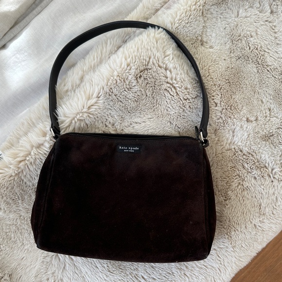 Kate Spade Dark Brown Suede Shoulder Bag - Picture 1 of 14